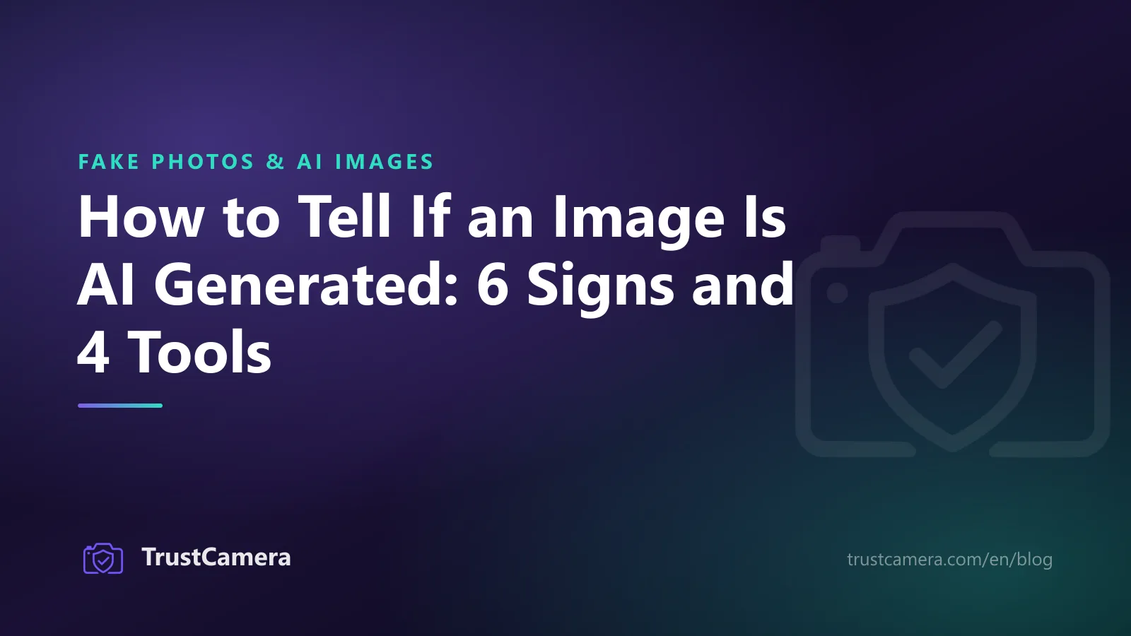 Cover image: how to tell if an image is AI generated, with six signs and four tools