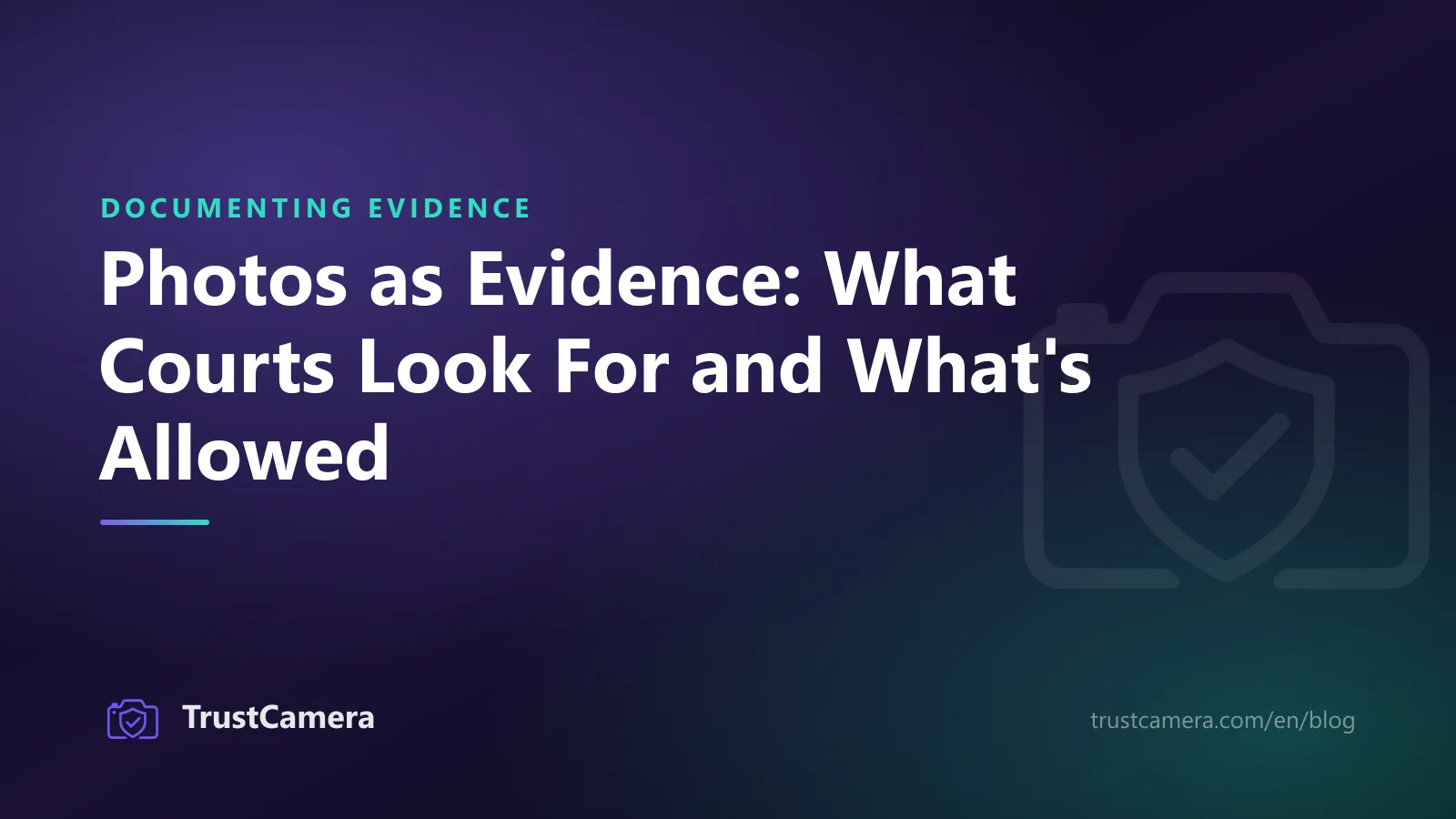 Cover image: photos as evidence, what courts look for and what's allowed